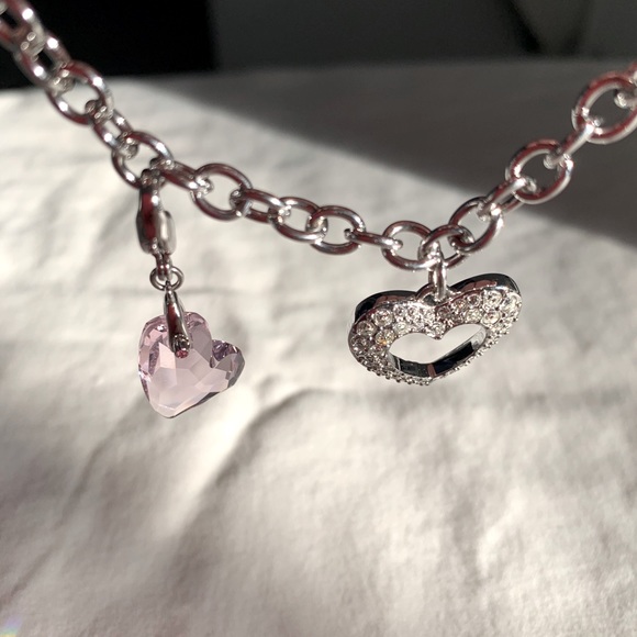 Pink Silver Hearts Charm Bracelet - Picture 3 of 5
